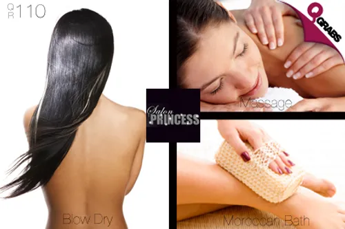 For QR110 escape to pure indulgence with a revitalizing Moroccan Bath, a rejuvenating full body massage & a look good blow dry (QR550 Value)